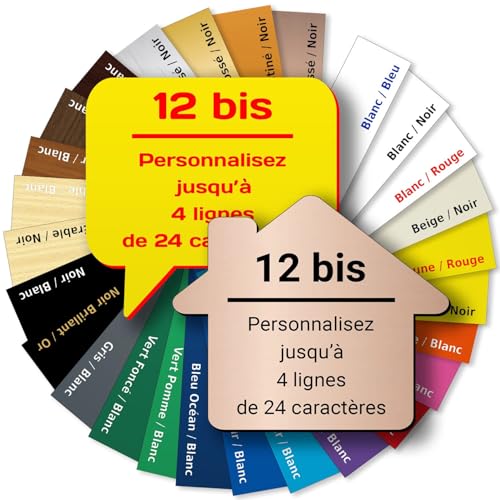 Plaque Personnalisée pour Boîte aux Lettres – Étiquette Nom sur Mesure – 27 Coloris – Acrylique Résistant aux Intempéries – Fixation Facile avec Adhésif 3M – Gravure Laser Haute Précision