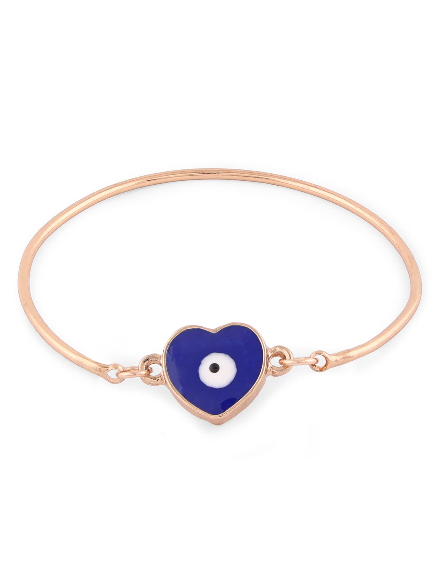 ZAVERI PEARLS Blue Enamel Evil Eye Heart Contemporary Kada Bracelet For Women-ZPFK14801 (B0BDLFFHNX) Amazon Price History, Amazon Price Tracker