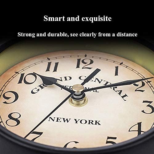 Outdoor Garden Wall Clock, 9 Inch Double Sided Wrought Iron Garden Clock Waterproof Outdoor Clock Indoor Outdoor Decoration Outside Clock Station Quartz Wall Clock with Outside Bra