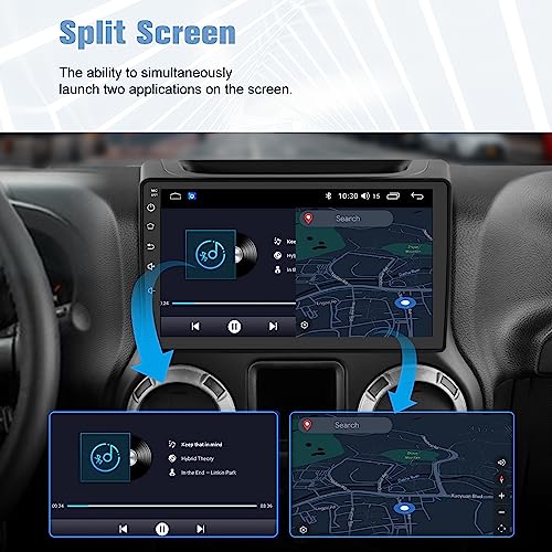 Image of 【4GB+64GB】 Car Radio Stereo for Jeep Wrangler JK 2007-2018 Dodge Ram 2009-2012 Compass Grand Cherokee with CarPlay Android Auto