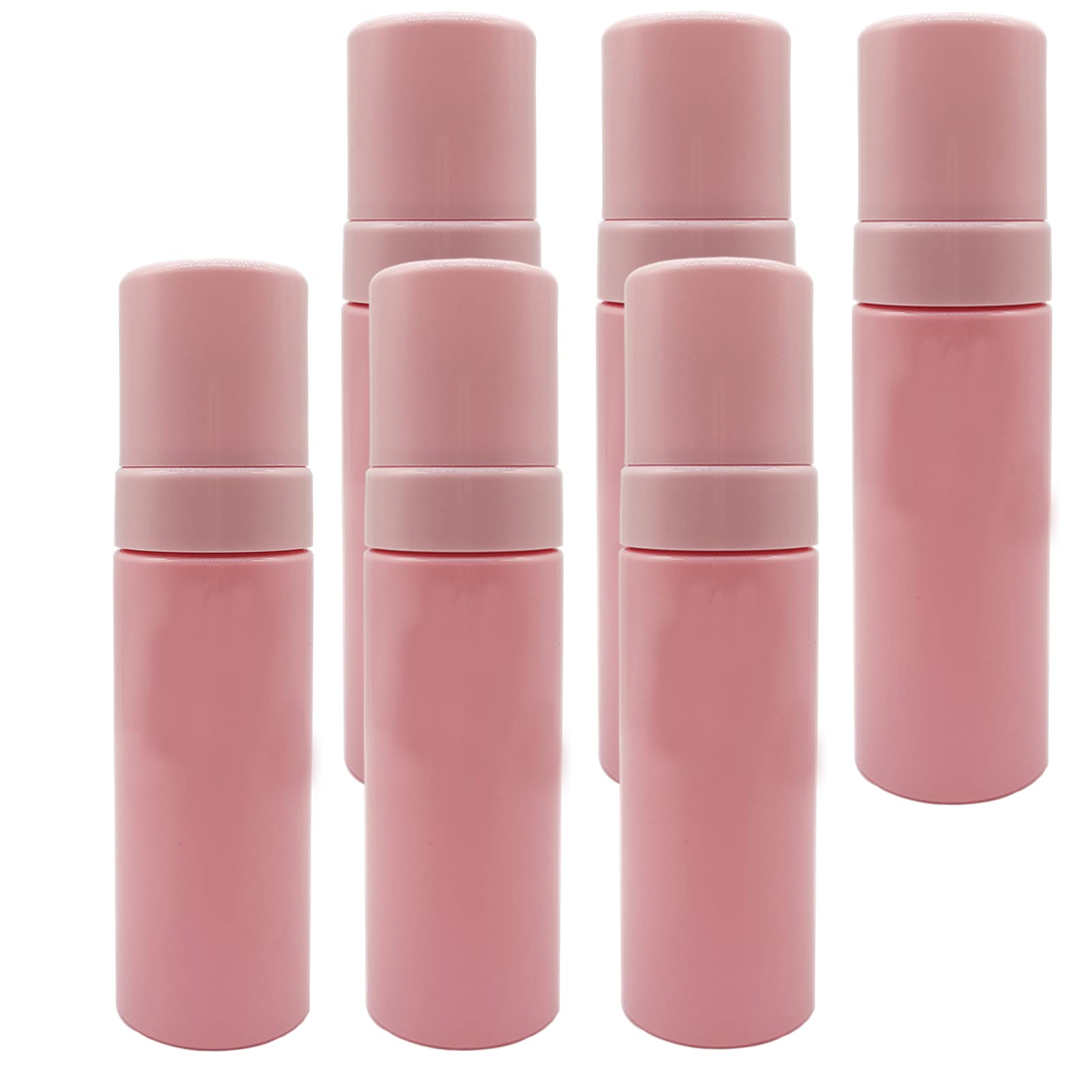 150ml Empty Foam Pump Bottle, 5oz Foaming Dispenser Soap Plastic Container for Facial Cleanser Shampoo Hand Soap (Pink,6pcs)