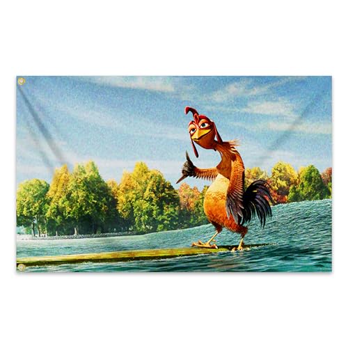 VOZUN Chicken Flag 3x5 Ft Chicken Merch Double Sided Printing Funny Man Cave Wall Meme Flags for Bedroom Room Guys College Dorm Wall Poster Banner Tapestry Decor