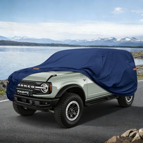 Image of Kaugung Custom Fit Car Cover for Ford Bronco Sport /Bronco 2 Door 2Dr, Heavy Duty Waterproof All Weather Outdoor Protection, Breathable Full Exterior Cover with Vent, Rain Sun Snow UV Proof