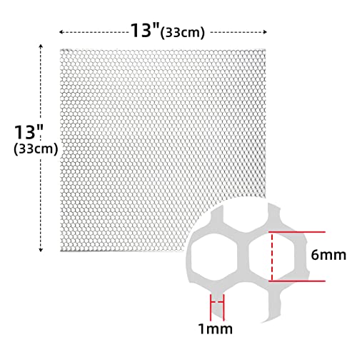 Image of AggAuto Universal 13 inchx13 inch Car Grill Mesh - 3Pcs Aluminum Alloy Automotive Grille Insert Bumper Honeycomb Hole 6mm Spacing 1mm, One of the Most Multifunctional Shape Grids Silver