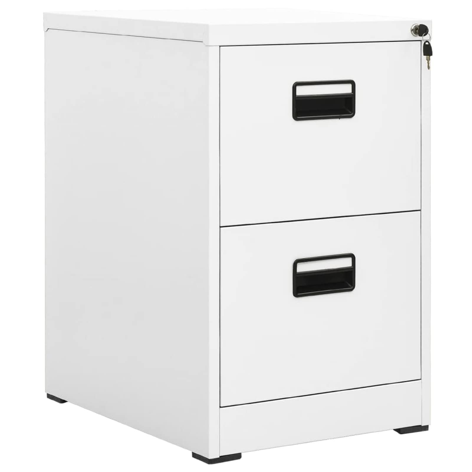 ARKEM Cassettiera, Mobiletto da Ufficio con Serratura,Regolabile per Cartelle Sospese, Superficie Testurizzata, per Ufficio, Studio,Schedario Bianco 46x62x72,5 cm in Acciaio