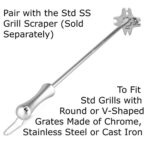 The Grate Grill Scraper Long Handle - Combine This with Your Grate Grill Scraper to Clean Your BBQ Grill While It is Still HOT! - Safer Than a Wire Brush