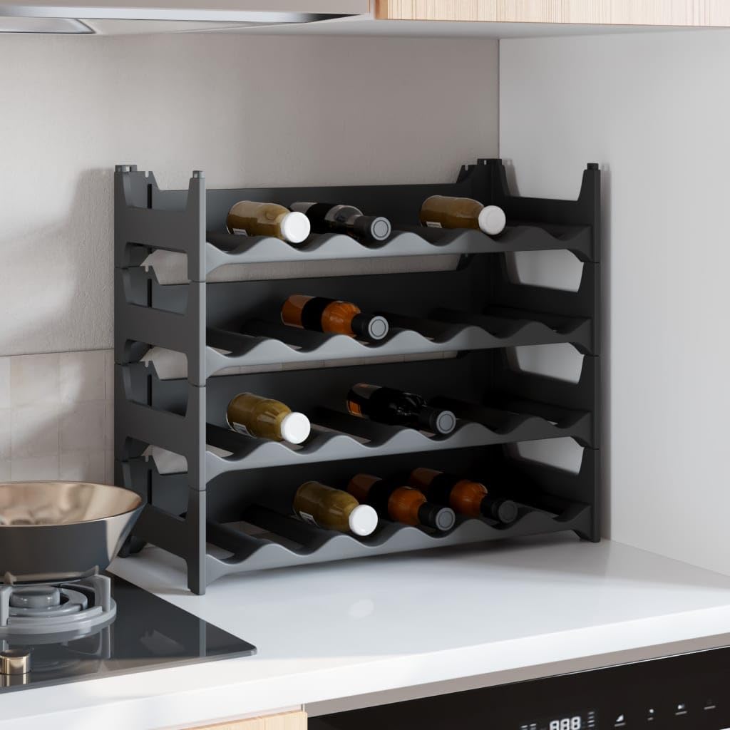 Rantry Flaschenregal für 24 Flaschen, stapelbar, Flaschenregal, Weinregal, Schrank, Küche, Speisekammer, Zuhause, Lagerung, Weinschrank, Präsentationsständer