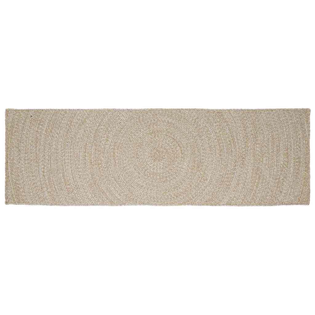 Alfombra de pasillo de yute para un salón moderno y luminoso de estilo natural