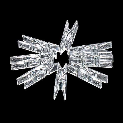 128 Pieces Mini Transparent Plastic Clear Clips, Binder, Photo Clips, Clothespins Clip #TOP3
