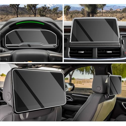 Image of CDEFG for 2021 2022 2023 2024 Tahoe Suburban Yukon Screen Protector Compatible with 2021 2022 2023 2024 Chevy Tahoe Suburban GMC Yukon Tempered Glass Screen Protector Navigation Radio Touch Screen