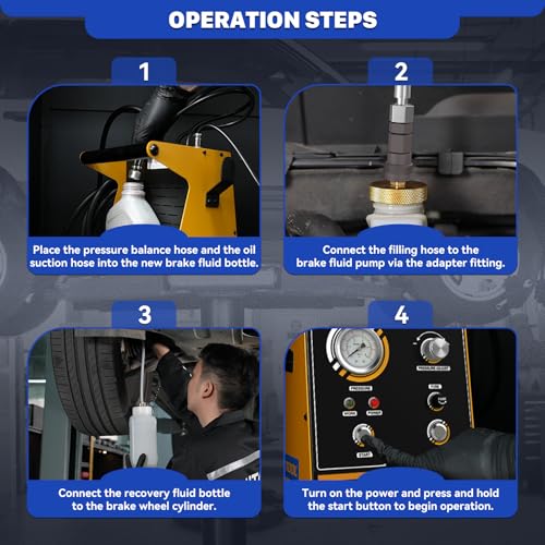 Image of AUTOOL Brake Bleeder Kit Automotive Vacuum Brake Bleeding Tool 0.5-2.5bar | Power Brake System Bleeder Tools One Person Brake Fluid Air-Free Filling