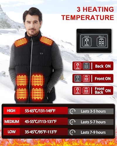 Electric Heated Vest for Men: Womens Heating Vest with 16000mah Battery Pack - Winter Warming Heated Hunting Jacket3