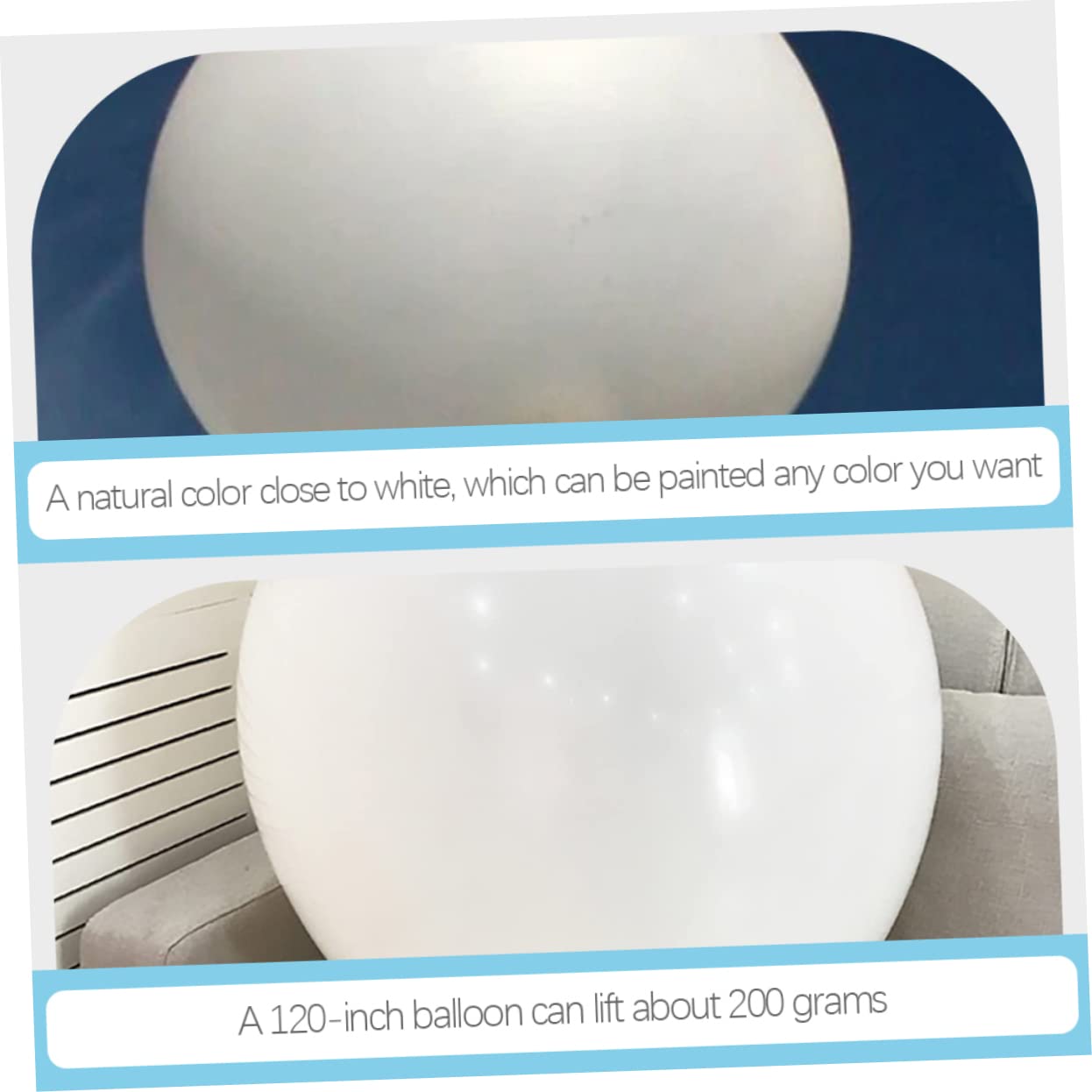 Ballons Géants Ronds en Latex Blanc 120 Pouces pour Décoration de Fête et Photo Prop, Adaptés Mariage et Cérémonie de Remise de Diplômes