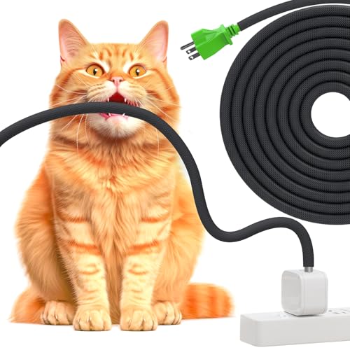 UOMTFAI Cord Protector for 1 Cord 25ft 3/10 Inch, Flexible Cord Protectors from Pets No Chew Cable Management Cable Sleeve, Cable Organizer Cord Cover for USB Power Cords Audio and Video Cords