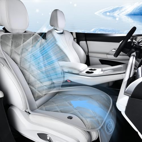 Image of FLORICH Cooling Car Seat Cushion Front Seat Ventilated Car Seat Cover 2-Hours Auto Off Cooling Mat for Car Seats with 3-Speed Adjustable Universal Fit for 12V /24V Car SUV Truck Van for Summer, Gray