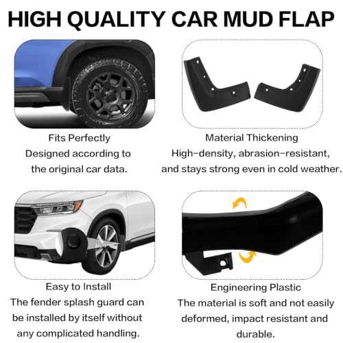 Image of PSLER Mud Flaps for Honda Pilot 2026 2025 2023 2024 4PCS Mudguards