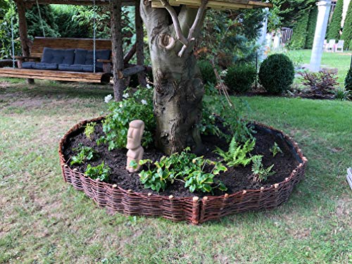 Beeteinfassung Weide 30 cm x 60 cm 10er Set - Weiden Steckzaun als Beetumrandung oder Gartenabgrenzung