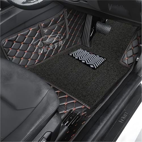 Image of 7D Premium Imported Car Foot Mat for Audi A3 Auto (2016-2026)|Luxurious & Elegant Look | 100% Waterproof and Dust Proof | Custom Fitted Car Floor Mat-Black and Tan Stich