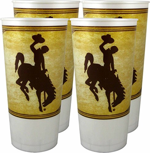 Westrick Wyoming Cowboys Souvenir Cups 24 oz 4 Pack Team Memorabilia, Collectibles, Great for Parties & Decor, Reusable Drinkware for Fans & Collectors