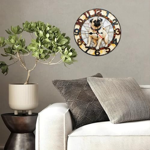 Reloj de pared decorativo Pug Dog de 10 pulgadas miniatura 5