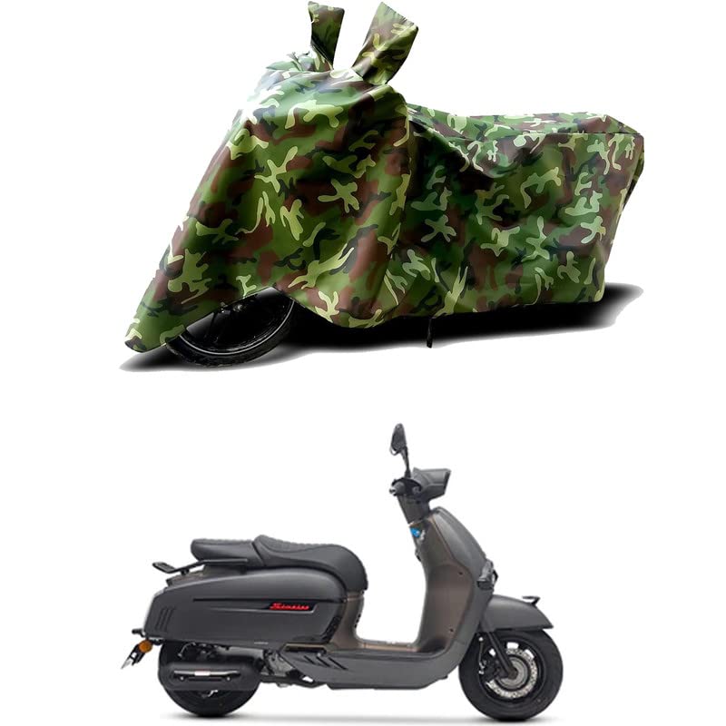 Image of 100% Water Resistant Bike Scooty Two Wheeler Body Cover Compatible for Keeway Sixties 300i Matte /UV-Rays /Heat Protection /Birds Dropping /Scratchproof /Dust Proof /Waterproof /All [Green MJ]