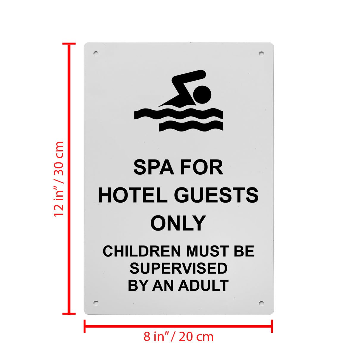 Spa For Hotel Guests Only Sign, 8.5 x 11 in
