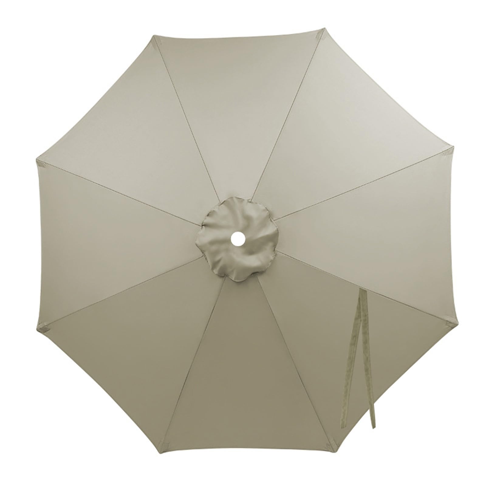 ksxnkhk Replacement Canopy for Round Parasols 2/2.3/2.7/3/4m Fabric for 6, 8 Ribs Waterproof UV Protection Awning Replacement Thickened Polyester (Light grey, 3m - 8 Ribs)