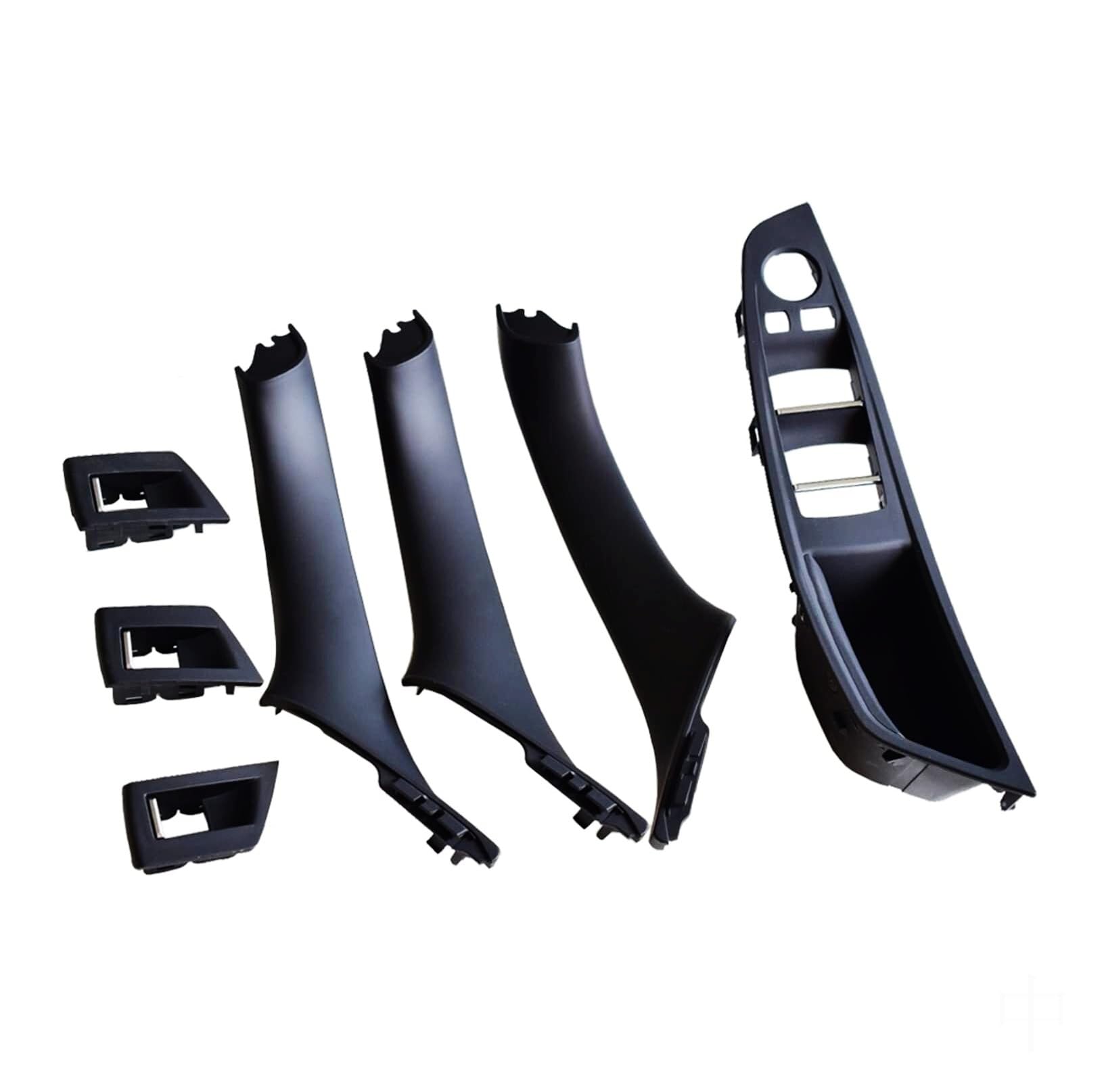 GTDTKGANAK for BMW for 5 for Series F10 F11 Inner Door Handle RHD Beige Black 7Pcs Interior Door Panel Handle Decorative Covers(Black-7pcs)