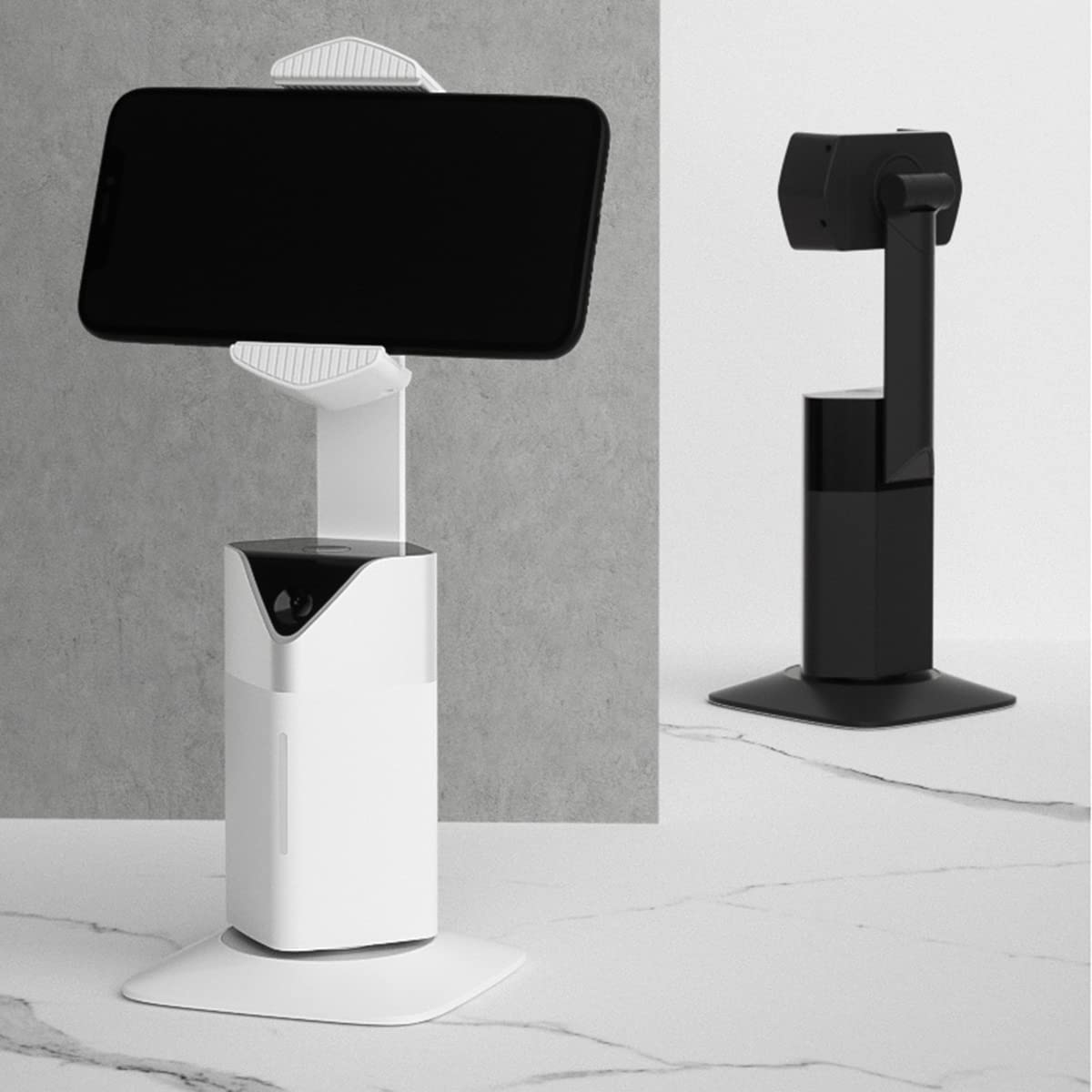 AI 360 - Rotación de seguimiento automático para smartphone con función atril y control Gimbal Stabilizer para Live - White