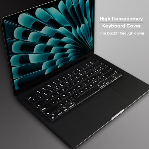 ProElife Keyboard Cover Skin for 2024-2022 MacBook Air 13.6 inch 15.3 inch M3 M2 Chip A2681 A2941 U.S Enter TPU Protector for MacBook Air 13'' 15'' M3 M2 2024 2023 2022 Accessory (Transparent)