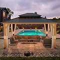 EROMMY 13'x15' Wood Gazebo, Outdoor Hardtop Gazebo Pavilion with Netting and Curtains, Spruce Wooden Frame Double Roof Metal Canopy for Patio Backyard Deck Garden