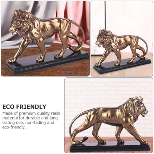 Statue de lionceau en résine dorée Baluue, objet décoratif solide salon