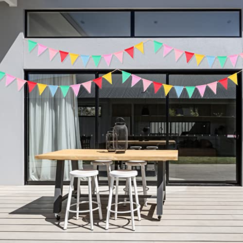 G2PLUS 60PCS Waterproof Burlap Bunting Banner, 20M Pastel Outdoor Indoor Decor Garlands - Image 4