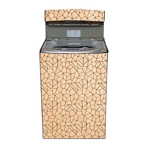Image of Wings Star LG Top Load Washing Machine Cover for 6 kg, 6.2 Kg, 6.5 Kg, 7 Kg (58 X 58 X 88 cm) | Waterproof & Dust-Proof Top Loading Fully Automatic Washing Machine Cover for LG, (Beige), Polyester