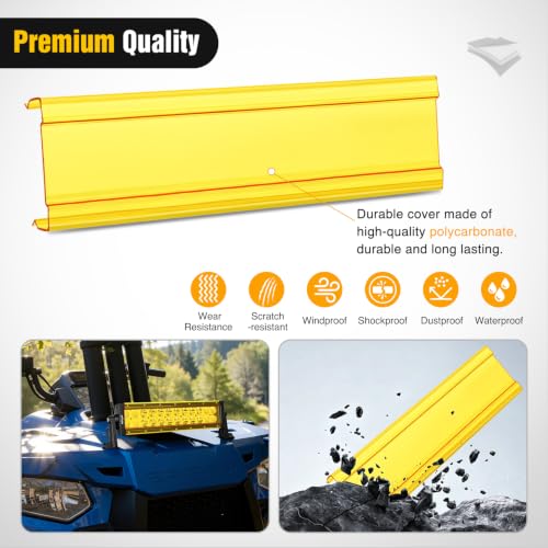 Image of Nilight 13.5 Inch Spot Flood Combo LED Light Bar Yellow Cover