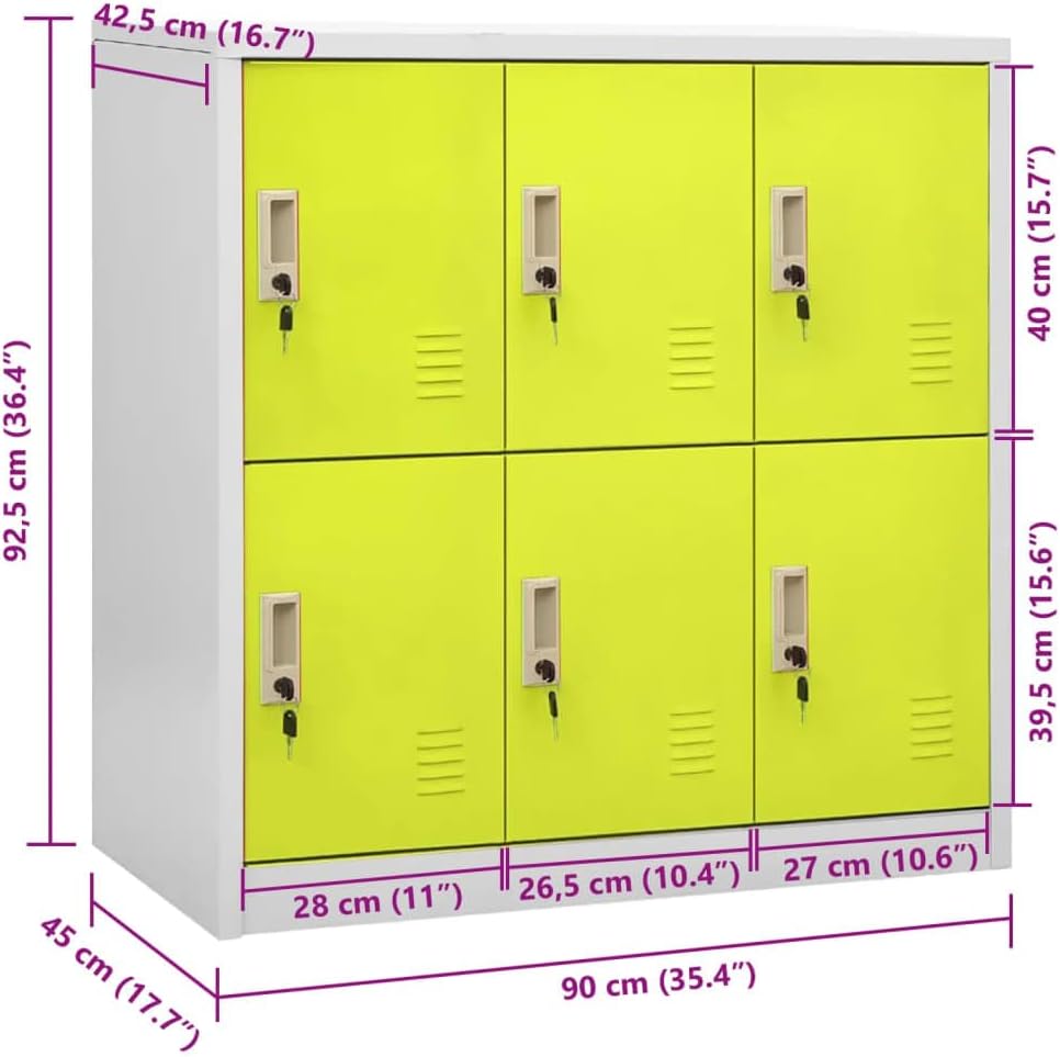Modern Freestanding Locker Cabinet, Light Grey Green Steel Storage Unit for Office Home, Secure Metal Cabinet for Employees, Organizer for Garage Storage
