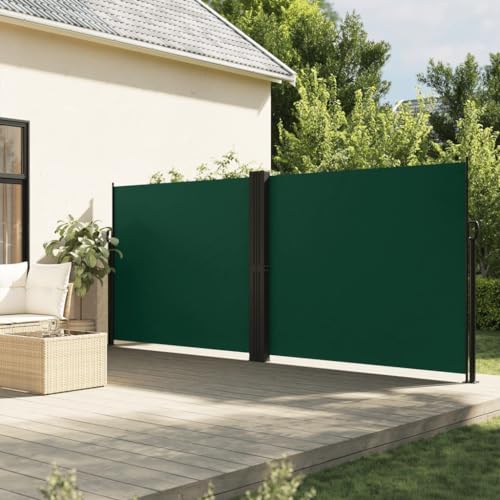 Home & Garden, toldo lateral retráctil para muebles, color verde oscuro, 160 x 600 cm