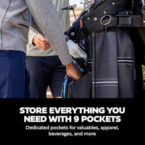 Sun Mountain 2025 Maverick 14 Way Divider Golf Bag with 9 Spacious Pockets - Lightweight Golf Bag for Men and Women with Ergonomic Shoulder Straps Ideal for Both Carts and Walking - Navy White Red