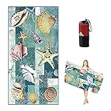 ▶ Ligero y compacto: el tamaño es de 160 * 80 cm / 63 * 31,49 pulgadas. Toalla de secado rápido perfecta para viajes y actividades al aire libre. Nuestra toalla de playa con una bolsa portátil, se puede doblar a voluntad, fácil de transportar y almacenar. Es más ligero y ahorra espacio que la toalla tradicional.