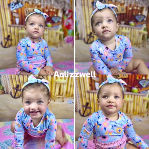 Aalizzwell Newborn Infant Baby Girls One Piece Long Sleeve Bathing Suit2