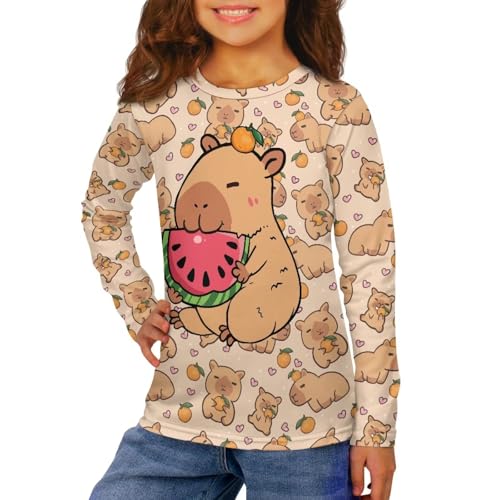 Image of Kids Long Sleeve Shirts for Girls 3-16 Year Old Cute Clothes for Teen Girls Casual Workout Tops