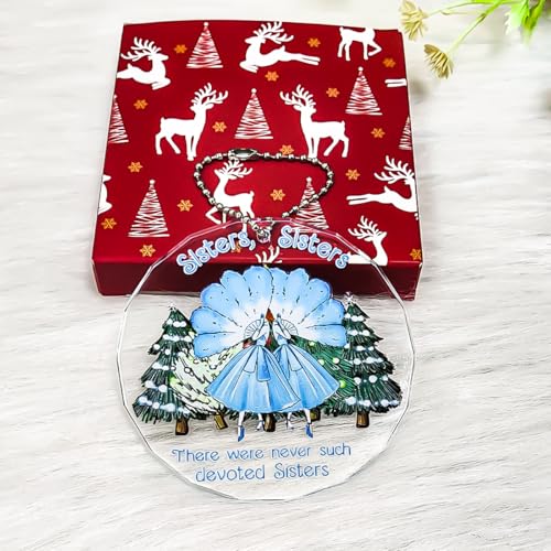 Sister Ornament, White Christmas Sisters Ornament, Ornaments for Christmas Tree, Best Friend Ornaments for Women - Sisters Gifts, Sister Gifts for Women — view 4