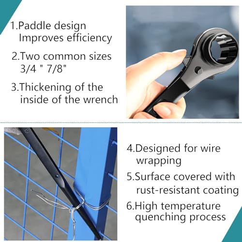 Image of Reversible Ratcheting Wrench,Including 3 /4 inch,7 /8 inch OR 19mm,22mm,12 Point Double Ended Socket Ratcheting Podger Scaffold Spud Wrench(Black)