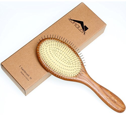 Wooden Hair Brush Comb with Airbag Stainless Pin, Improve Hair Growth Scalp Massage Comb for Women Men and All Types of Hair (9.84" x 3.15")