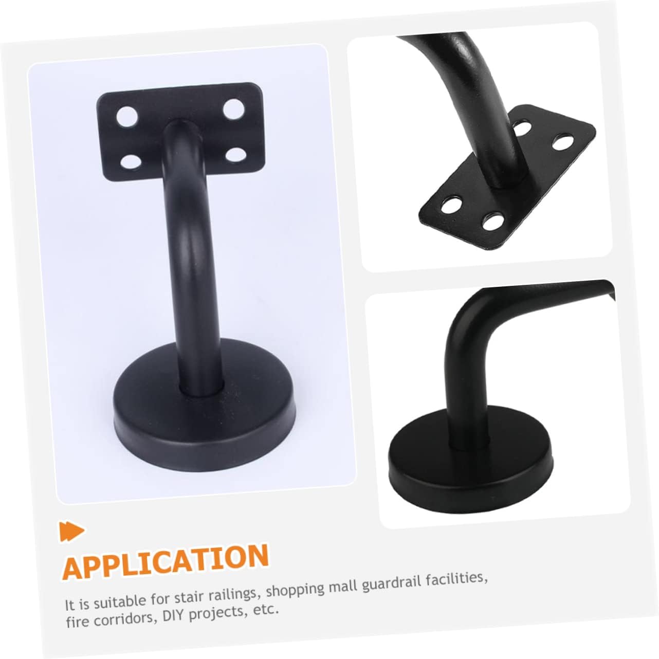 6pcs Stainless Steel Handrail Brackets Banister Supports for Stair Railings Easy to Install -Resistant Wall-Mount Holders for Indoor Stairs and Projects