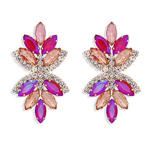 Boucles d'oreilles en verre faites main au design de feuilles rétro
