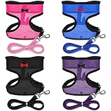 Chicken Harness with Leash Set, Upgraded Double Adjustable Mesh Breathable Chicken Training Harness, Pets Leash for 3-4 Lb Hens Duck Goose Small Pets Training Walking Supplies (4 Colors)