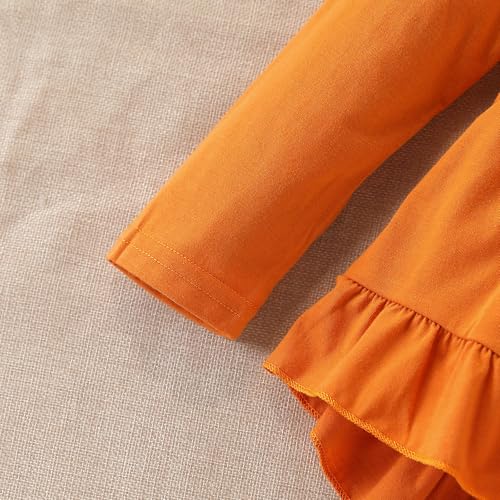 Image of Toddler Girl Clothes Ruffle Long Sleeve Heart Print Tops and Pants 2PC Little Girl Winter Outfits Size (4-7T)