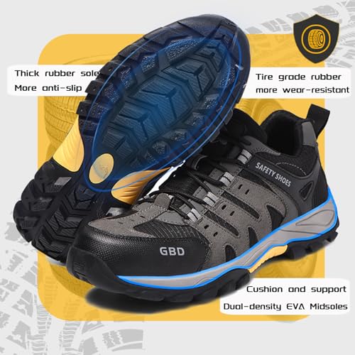 Steel Toe Shoes for Men Lightweight Puncture Proof Slip Resistant Composite Toe Safety Work Shoes for Industrial Construction4