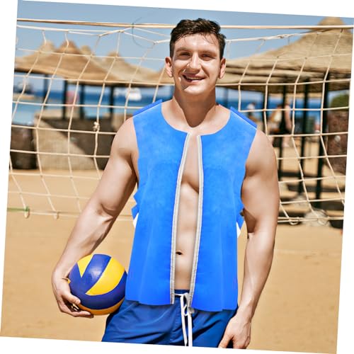 Chaleco refrigerante UKCOCO de tejido sintético PVA azul ajustable para hombres 2